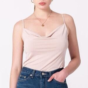 Double Zero Cowl Neck Nude Cream Cami Tank